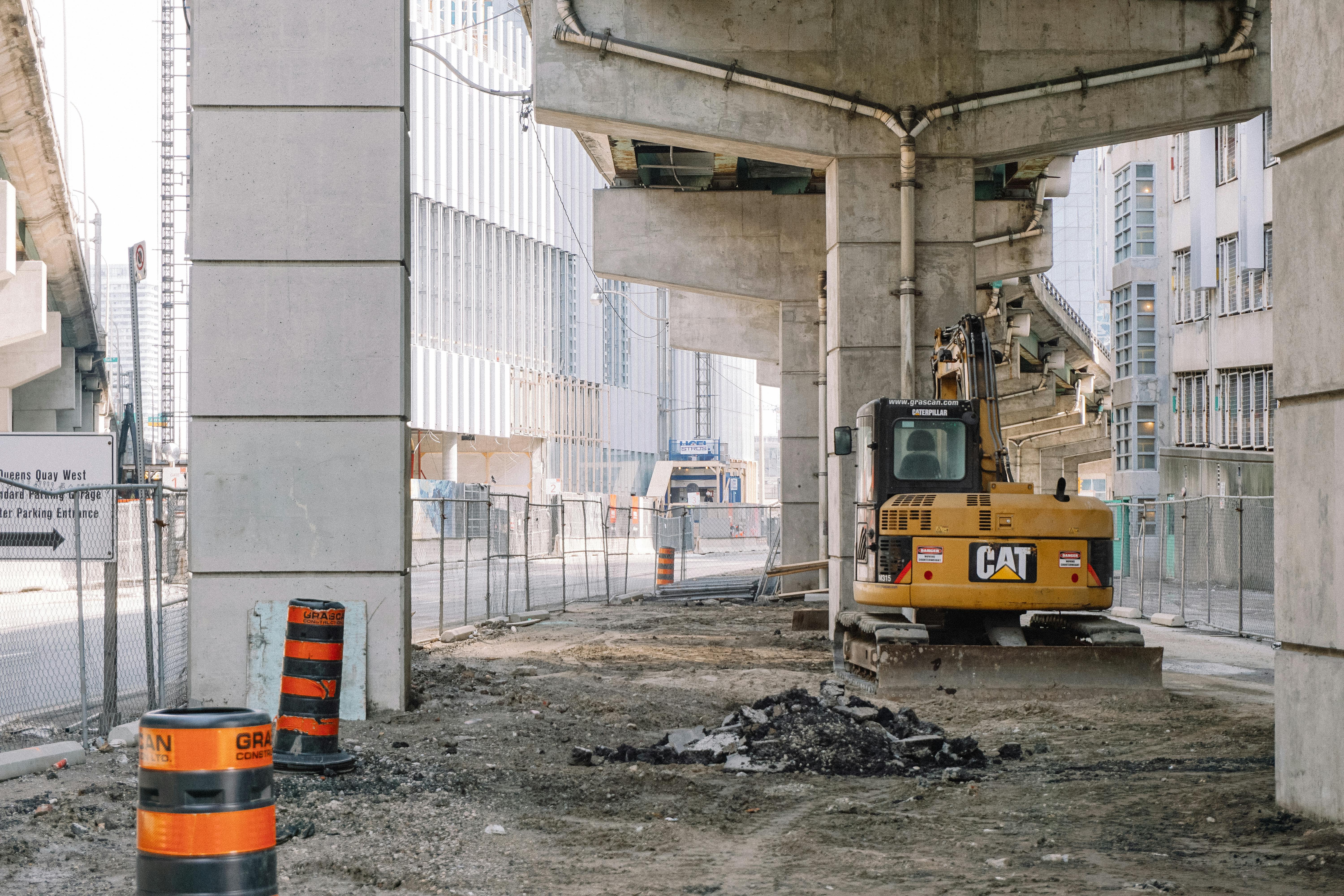 Excavator at a construction site